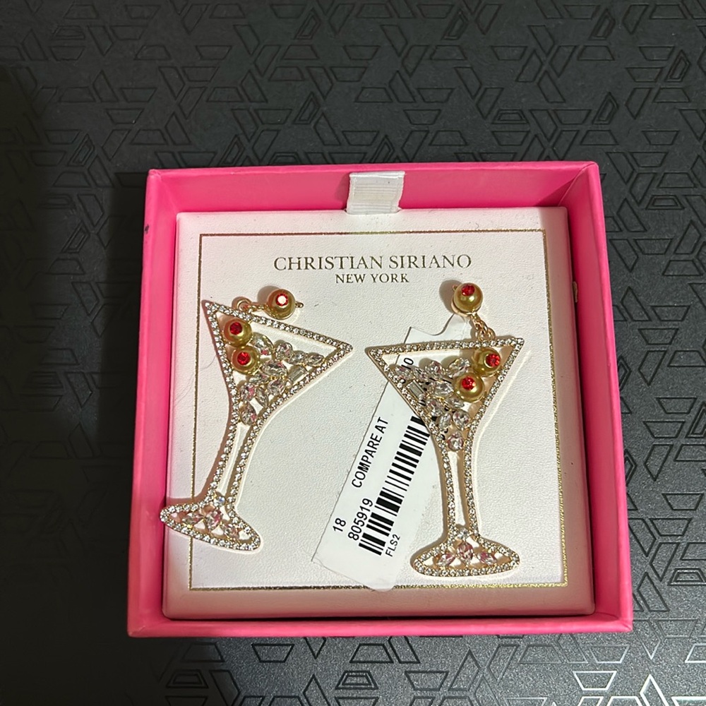 Christian Siriano martini earrings
